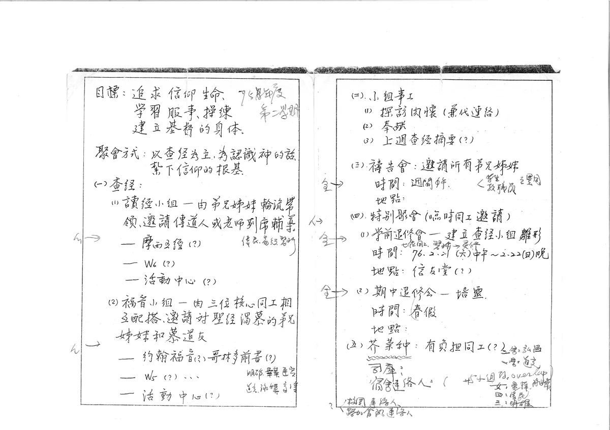 團契目標與聚會方式